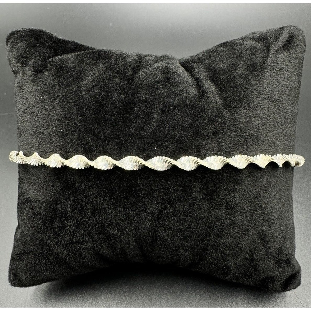 Sterling Silver Twisted Herringbone Anklet 9 Vacation Jewelry 925 Italy